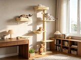 Beige 3-in-1 Cat Wall Shelves for Climbing & Sleeping 08448041