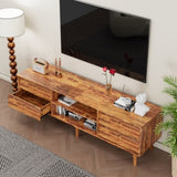 ZUN 63 Inch TV Stand Features Vintage-style and Bevel Design, TV Stand with Drawers, Entertainment W578P193297