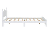 Full Size Wood Platform Bed Frame,Retro Style Platform Bed with Wooden Slat Support,White 43376167