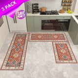 ZUN Kitchen Rug Sets 3 Piece with Runner Non Slip Kitchen Rugs and Mats Washable Kitchen Mats for Floor 87226042