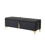 Elegant Upholstered Storage Ottoman,Storage Bench with Metal Legs for Bedroom,Living Room,Fully N733P207788B