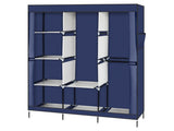 71" Portable Closet Wardrobe Clothes Rack Storage Organizer with Shelf Blue 23488326