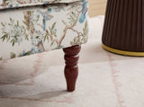 Modern Accent with Retro Wood Legs, Comfy Upholstered Armchair, Floral Design Single Sofa 11722418