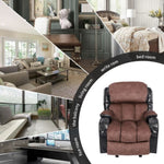 ZUN Vanbow.Recliner Chair for Living Room with Rocking Function and Side Pocket blackbrown W152191742