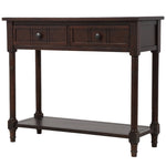 ZUN Series Console Table Traditional Design with Two Drawers and Bottom Shelf 73279163