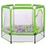 ZUN 55'' Toddlers Trampoline with Safety Enclosure Net and Balls, Indoor Outdoor Mini Trampoline for 57649214