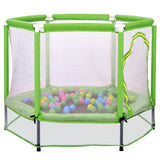 ZUN 55'' Toddlers Trampoline with Safety Enclosure Net and Balls, Indoor Outdoor Mini Trampoline for 57649214