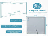 Bright LED Bathroom Mirror 40" x 24" Front Light, 5 Mins Defog, Full HD Reflected, 3 Colors T3177P284016