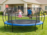 14 FT Pumpkin Trampoline, Outdoor Trampoline with Basketball Hoop, Enclosure Net and Ladder W2071P319084
