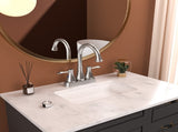 4 Inch 2 Handle Centerset Bathroom Faucet,with Pop up Drain and 2 Water Supply Lines,Brushed Nickel W124379894