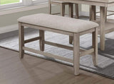 Farmhouse Style 1pc Tan / Beige Gray Color Counter Height Bench Footrest Upholstered Seat Wooden B011P240450