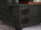 Fluffy Corduroy Storage Armrest Sofa,Single Versatile Seat with Ottoman,Cup Holder,Bluetooth W3705P476390
