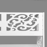 ZUN Wood-plastic Board Six Tiers Carved Shoe Rack White B 86980088