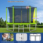 ZUN 10FT Trampoline for Kids, Basketball Hoop and Ladder, Outdoor Kids Trampoline with Safety K1163P147346