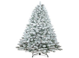 Artificial 6ft Flocked Christmas Tree with 888 PVC Branch Tips, Pine cone*36pcs, memory wireiron 26187002