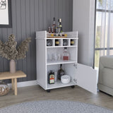 Phoenix Bar Cart with 2 Open Shelves 4 Cubbies and Cabinet B200P173179