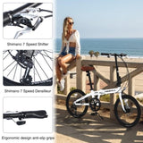 20" Folding City Bike, Lightweight Aluminum Frame, 7-Speed Folding Bike W1019P234502