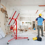 11FT Drywall Lifter Panel Hoist Jack Rolling Caster Construction Lockable 150lbs 15715007