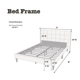 Modern 1pc Queen Size Bed Charcoal Polyfiber Tufted Headboard Platform Bedframe Bedroom Furniture B011P243654