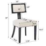 ZUN Heng Ming T back dining chair, with rivet decoration adjustment mat, suitable for dining room, W212132046