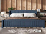 King Size Platform Bed, Solid Wood Platform Bed with Support Slats and Strong Structure, No Box W1580P542617