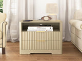 Nightstand with Charging Station, Smart Nightstand with Night Light,Bedside Tables with Storage W1321P399415