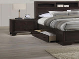 Modern Bedroom Nightstand Brown Color Drawers Bed Side Table Rubberwood HSESF00F4861