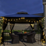 ZUN 10x10 Outdoor Patio Gazebo Canopy Tent With Ventilated Double Roof And Mosquito net 98489857