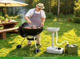 Portable Camping Sink with Foot Pump, 17L Large Capacity Hand Wash Stand with Rolling Wheels & 65749048