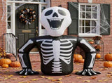 6ft Half-Skull Inflatable Decoration with 3 LED Lights, Black and White, 1000mA, 12V 33085710