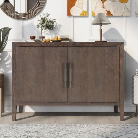 ZUN U-Style Storage Cabinet Sideboard Wooden Cabinet with 2 Metal handles and 2 Doors for Hallway, WF299849AAD
