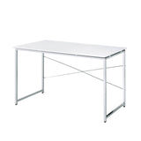 White and Chrome Writing Desk with Sled Base B062P184564