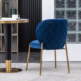 Amoa Contemporary Velvet Upholstery Dining Chair, Blue T2574P164604