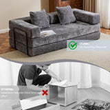 Floor,Compression Sofa,Convertible Floor Sofa Bed-with Pillow Back Support Armrest,Comfy Futon 29437256