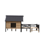 ZUN Outdoor Large Wooden Cabin House Style Wooden Dog Kennel with Porch W21951579