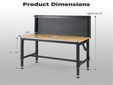 48" Heavy-Duty Workbench 2000LBS Capacity 7-Level Height Adjustable with Built-in Power Strip 02305328