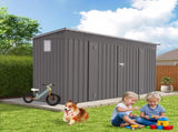 4 x 9 FT Outdoor Storage Shed, Metal Garden Shed Tool House with Sloping Roof,6 vents and 2 Swing W3213P317947