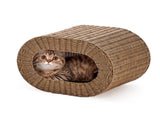 Handwoven Cat Cave House - Indoor Kitten Bed with Double-Sided Seasonal Mats, Sturdy Pet House for 91509379