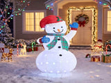 4FT Fabric Snowman with 90 White Lights, Plaid Scarf, Expandable Christmas Lighted Decor, US Plug 23550221
