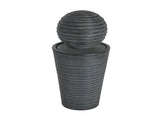 31.5"H Tall Striped Concrete Column Fountain-LED Light,Shadow Ambiance Maker for Modern Outdoor N765P324550G