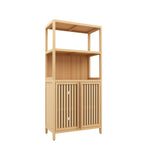 Bamboo Storage Cabinet, Freestanding Bathroom Cabinet with 2 Doors, Floor Cabinet Organizer for 84381705