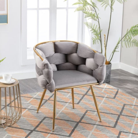 ZUN Luxury modern simple leisure velvet single sofa chair bedroom lazy person household dresser stool W117067861