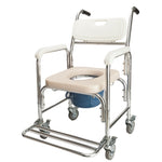 ZUN 4 in 1 Multifunctional Aluminum Elder People Disabled People Pregnant Women Commode Chair Bath Chair 87233295