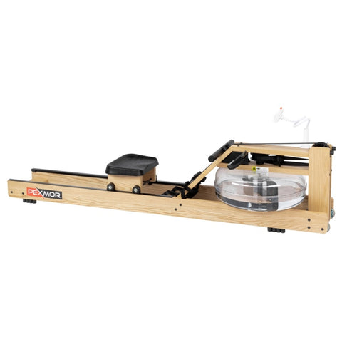 ZUN Water Rowing Machine,Oak Wood Water Rower with LCD Monitor Resistance Wooden Rower for Home Use 264 09353896