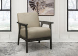 Light Brown Fabric Upholstered Accent Chair 1pc Solid Rubberwood Antique Gray Finish Living Room B011P184607
