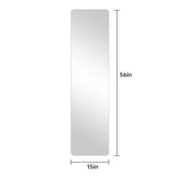 56"x 15" inch Full Body round corner mirror for Living Room Bedroom Cloakroom Wall with W2709P329033