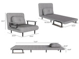 Folding Sofa Bed 5-in-1 Convertible Chair - 5-Position Adjustable Backrest with Pillow, Space-Saving 68109542