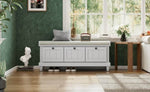 ZUN TREXM Classic Storage Bench with Cushioned Seat and Three Drawers for Entryway and Living Room N715P207812E