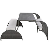 U_STYLE Versatile outdoor loveseat that converts to four seats and a table, suitable for gardens and WF321803AAA