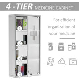 Lockable bathroom cabinet, 4-layer stainless steel medical wall box 35544352
